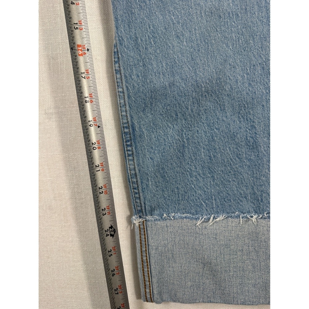 Abercrombie & Fitch The 90s Relaxed Jean High Rise Wide Leg Cuffed 26 2R Blue - Picture 8 of 8